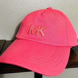Michael Kors MK Logo Pink Baseball Cap Adjustable Hat NWT